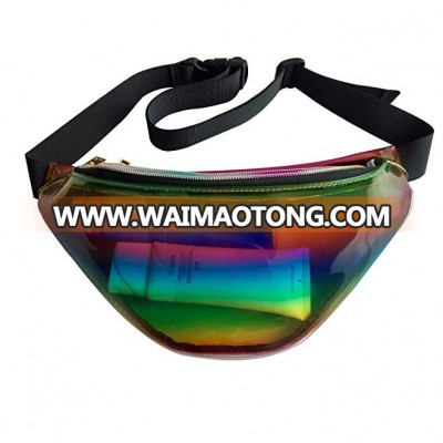 Wholesale Amazon Rainbow good quality waterproof laser pvc waist bags