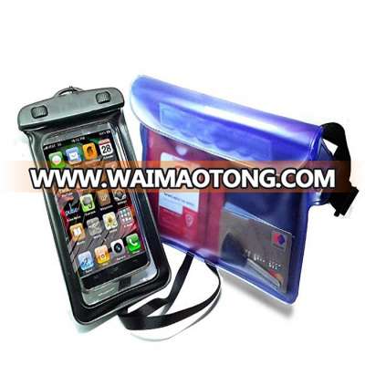 Custom private label transparent pvc blue waist bag for phone